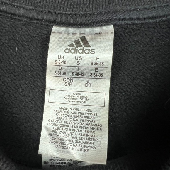 Adidas X Farm Rio Cropped Logo Sweatshirt Floral Print Black Pink Size SMALL - Picture 4 of 12